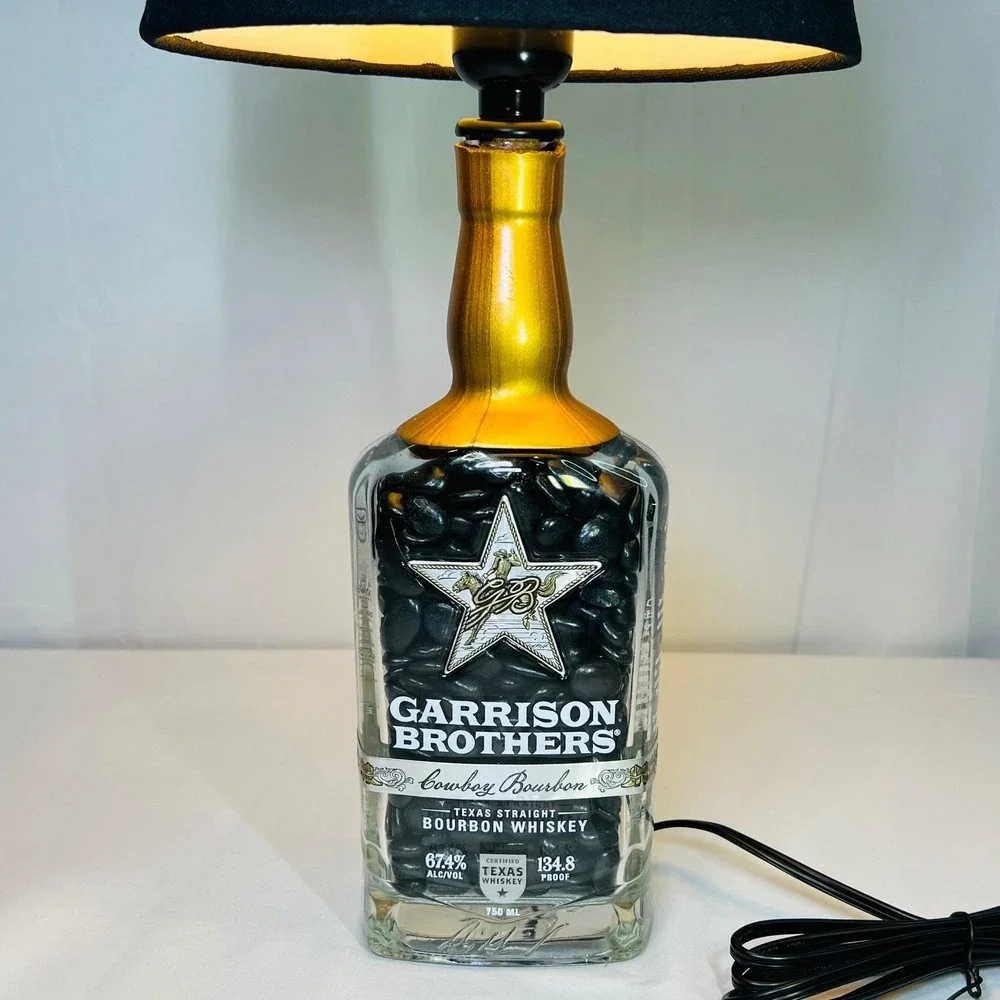 Garrison Brothers 2022 Cowboy Bourbon Bottle Lamp Black Shade Texas Whiskey